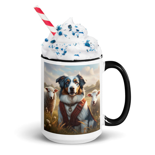 Australian Shepherd- Mug with Color Inside v4