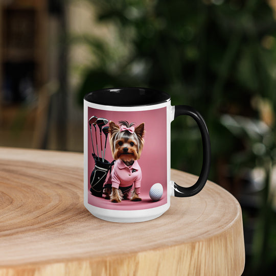 Yorkshire Terrier Golfer- Mug with Color Inside