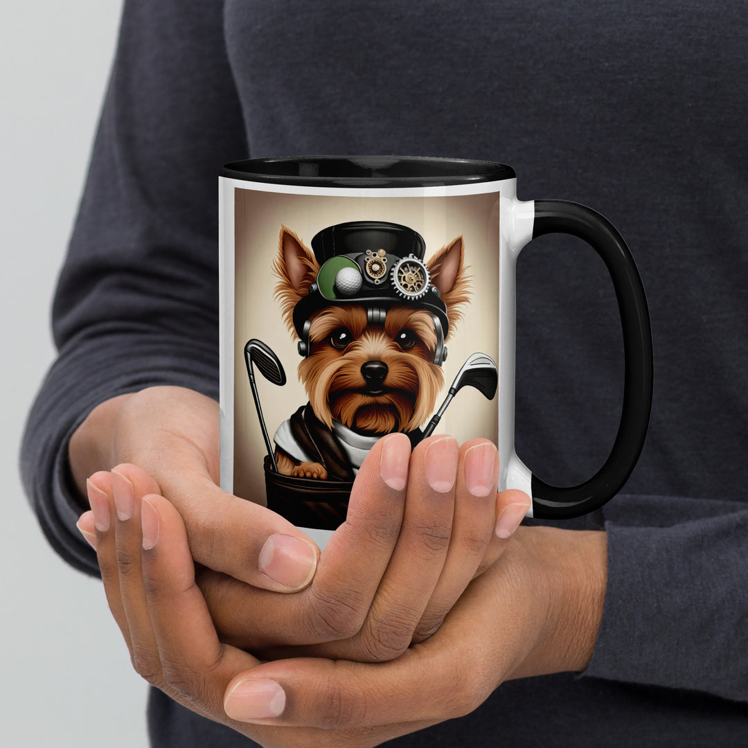 Yorkshire Terrier Golfer- Mug with Color Inside v3