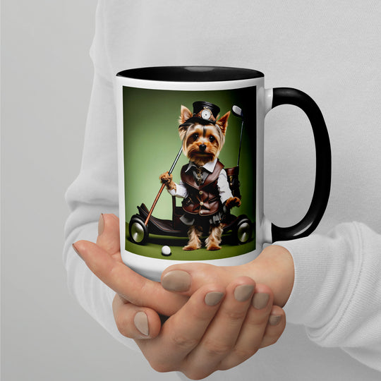 Yorkshire Terrier Golfer- Mug with Color Inside v4