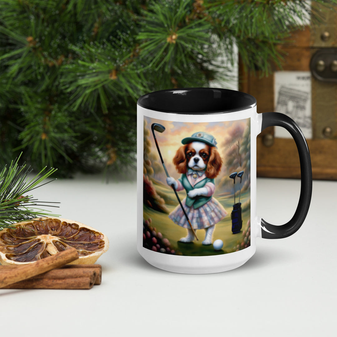 Cavalier King Charles Spaniel Golfer- Mug with Color Inside