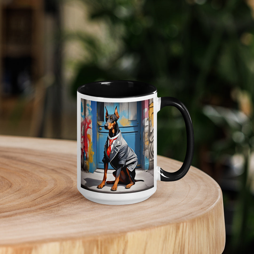 Doberman Pinscher- Mug with Color Inside v5