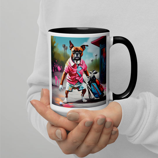 Boxer Golfer- Mug with Color Inside v2