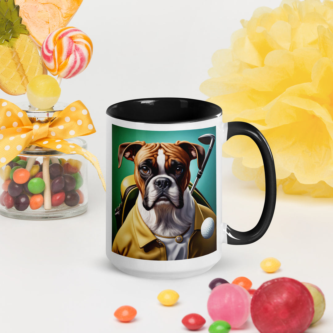 Boxer Golfer- Mug with Color Inside