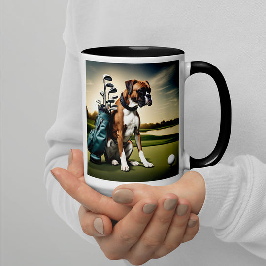 Boxer Golfer- Mug with Color Inside v3