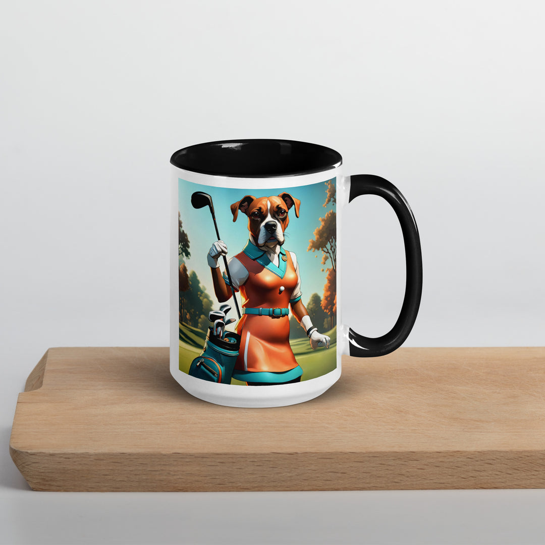 Boxer Golfer- Mug with Color Inside v4