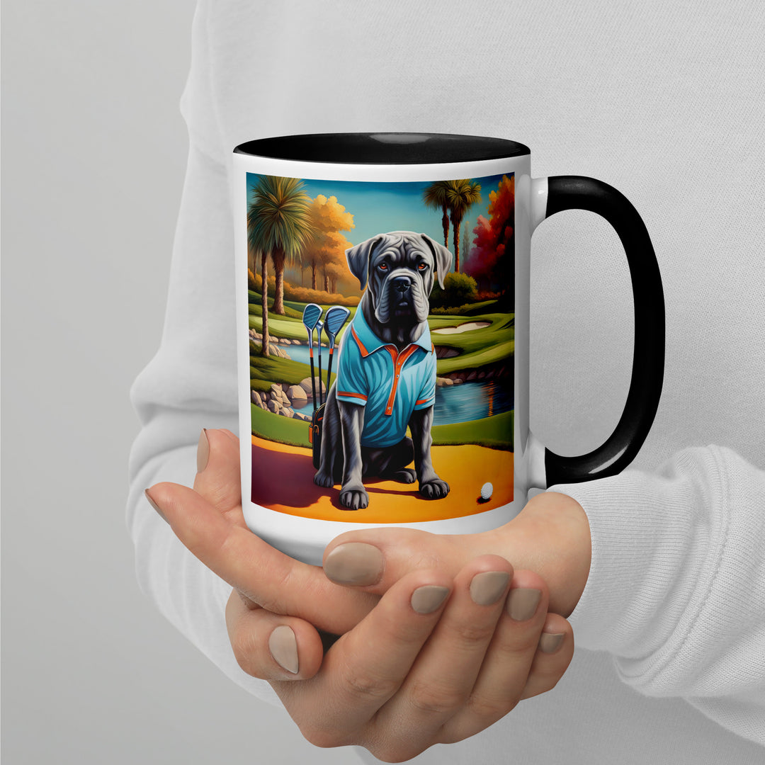 Cane Corso Golfer- Mug with Color Inside v4