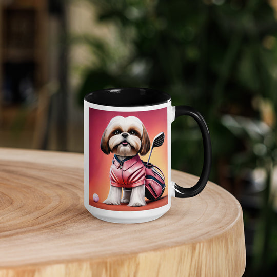 Shih Tzu Golfer- Mug with Color Inside v2