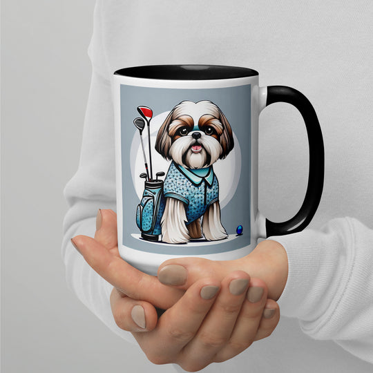 Shih Tzu Golfer- Mug with Color Inside v3