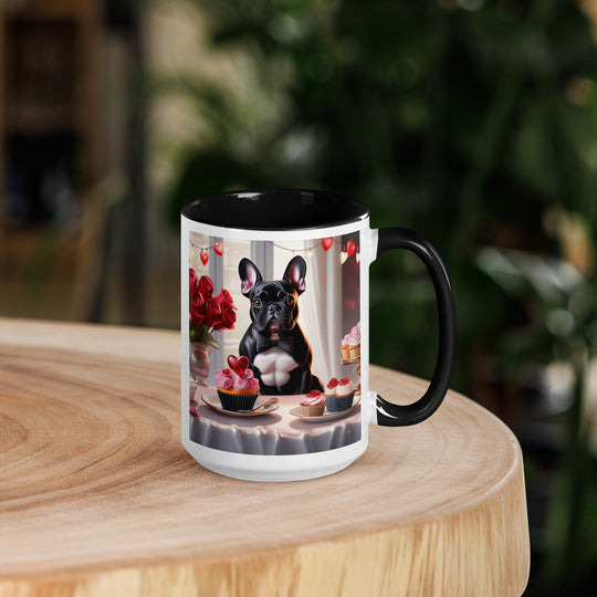 French Bulldog Romantic- Mug with Color Inside v3