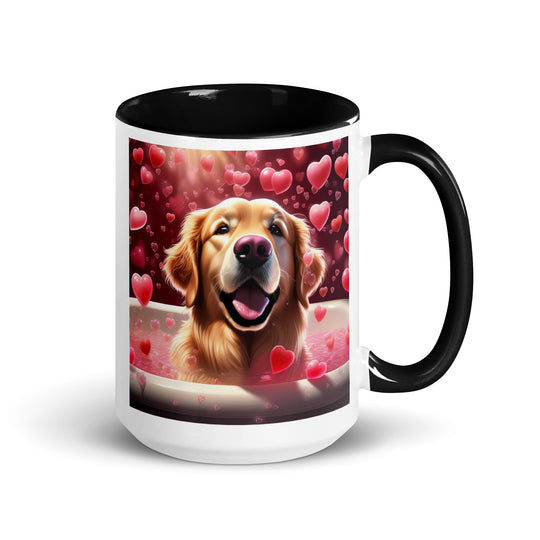 Golden Retriever Romantic- Mug with Color Inside