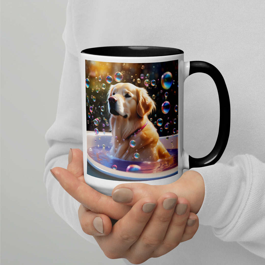 Golden Retriever Romantic- Mug with Color Inside v2