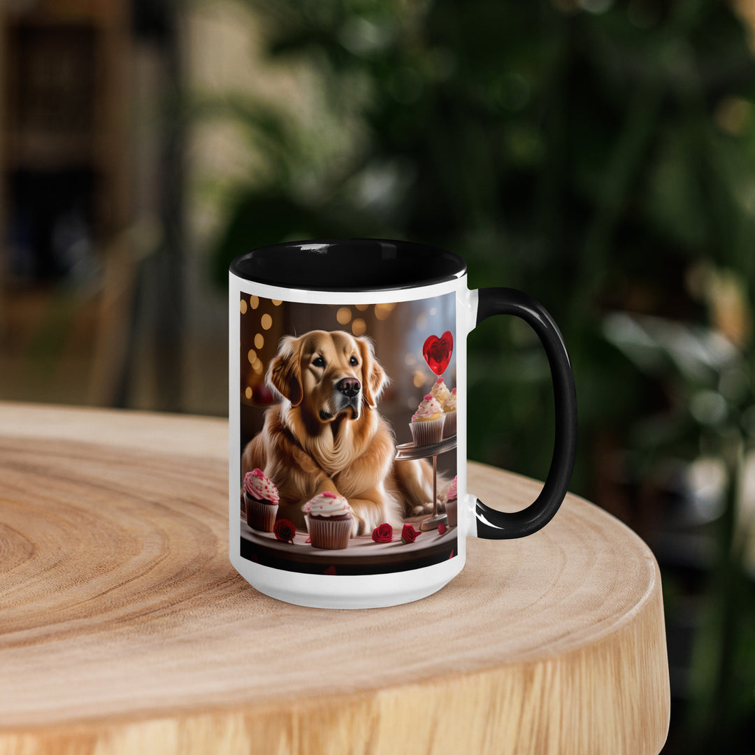 Golden Retriever Romantic- Mug with Color Inside v3