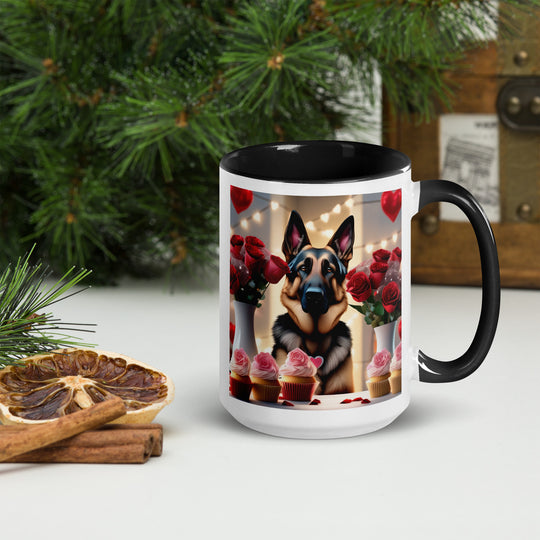 German Shepherd Romantic- Mug with Color Inside v2