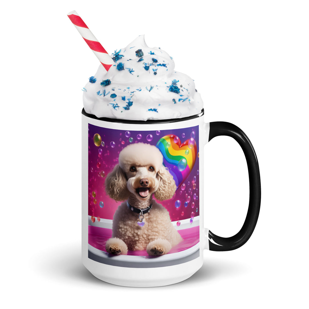 Poodle Romantic- Mug with Color Inside v2