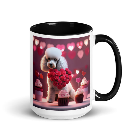 Poodle Romantic- Mug with Color Inside v3