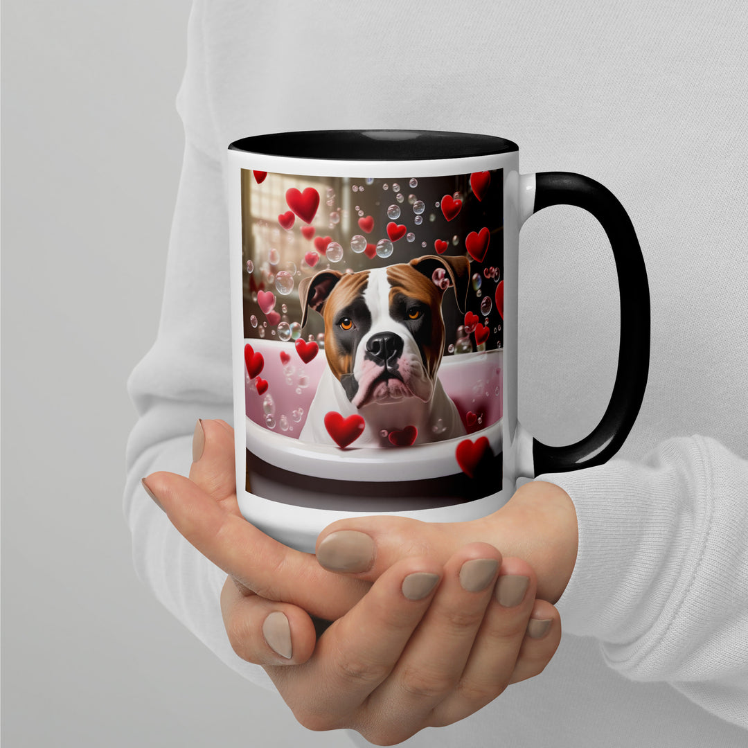 American Bulldog Romantic- Mug with Color Inside