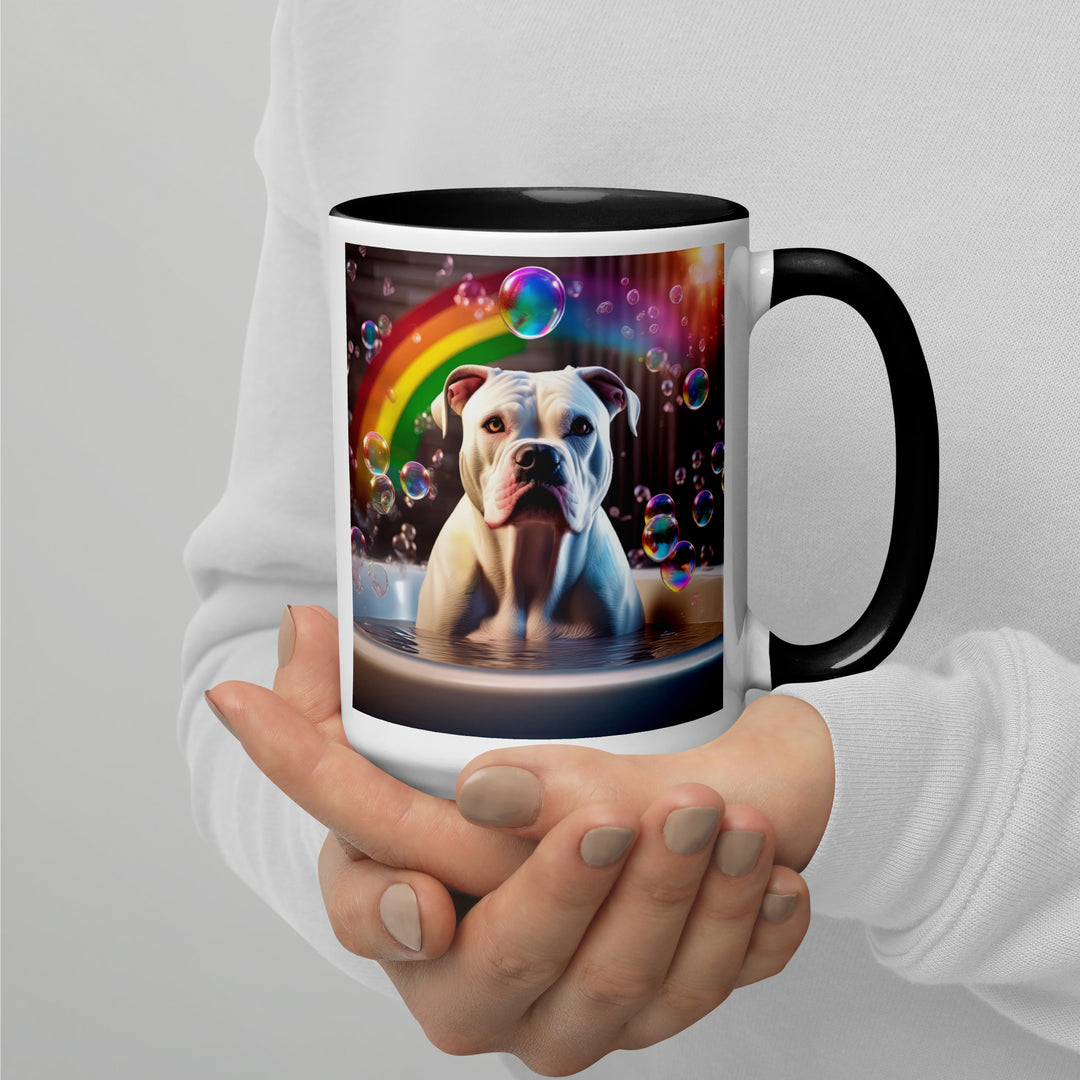 American Bulldog Romantic- Mug with Color Inside v3