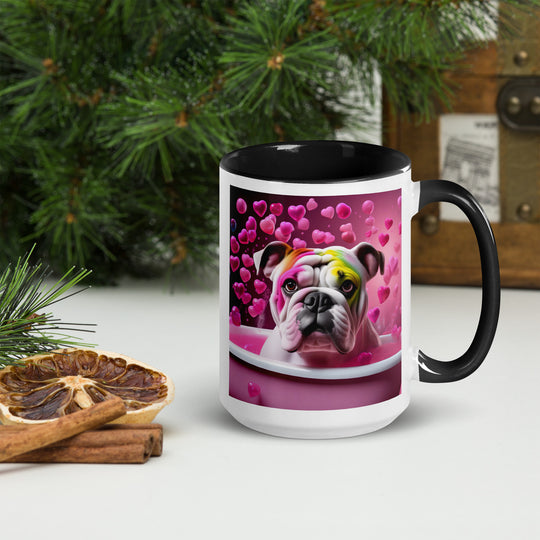 Bulldog Romantic- Mug with Color Inside