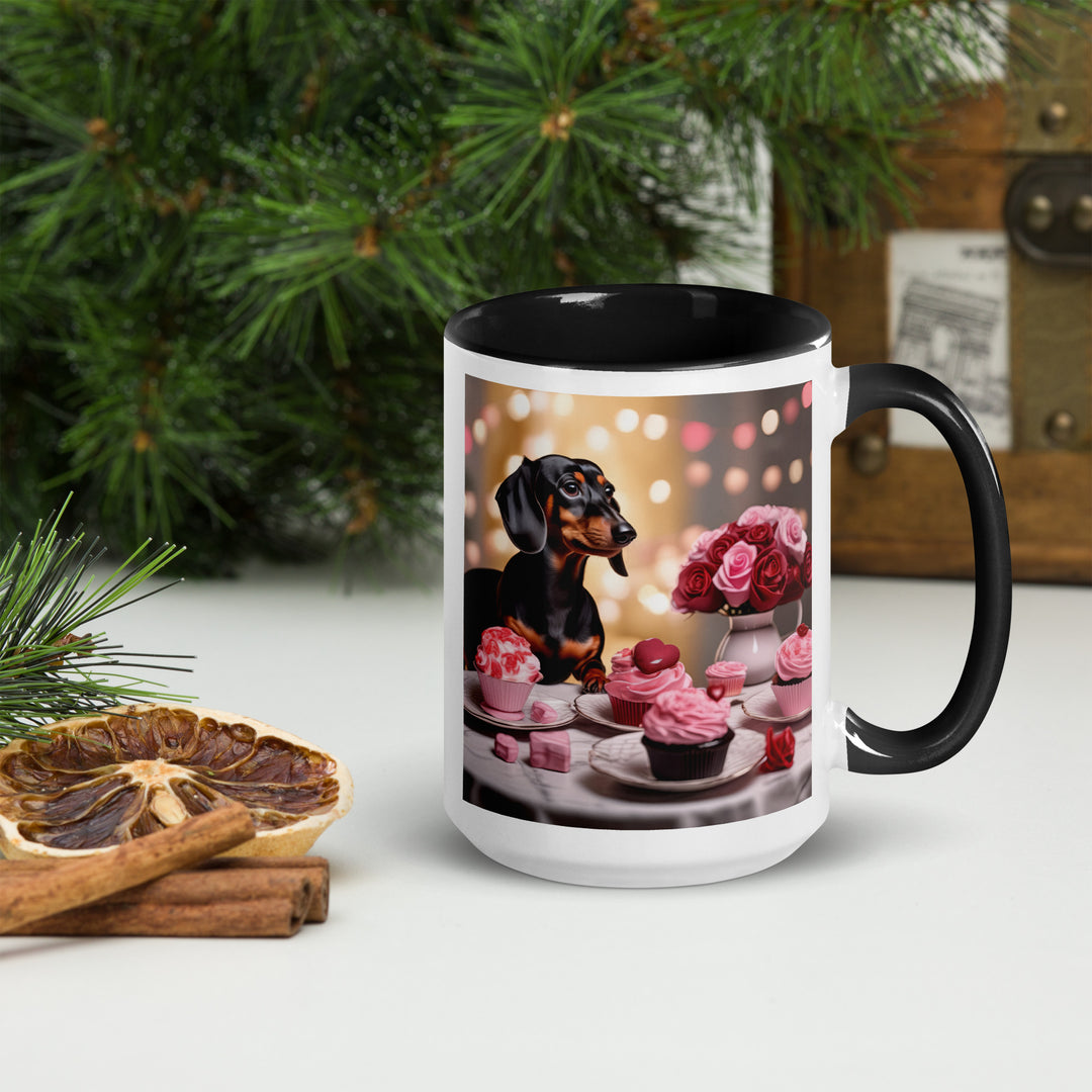 Dachshund Romantic- Mug with Color Inside v2