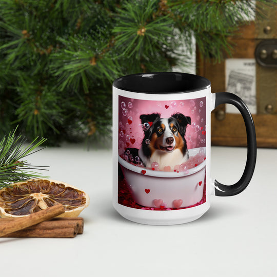 Australian Shepherd Romantic- Mug with Color Inside v2