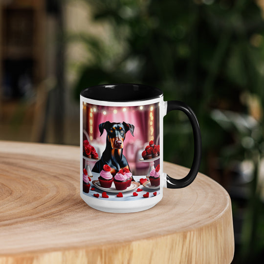 Doberman Pinscher Romantic- Mug with Color Inside