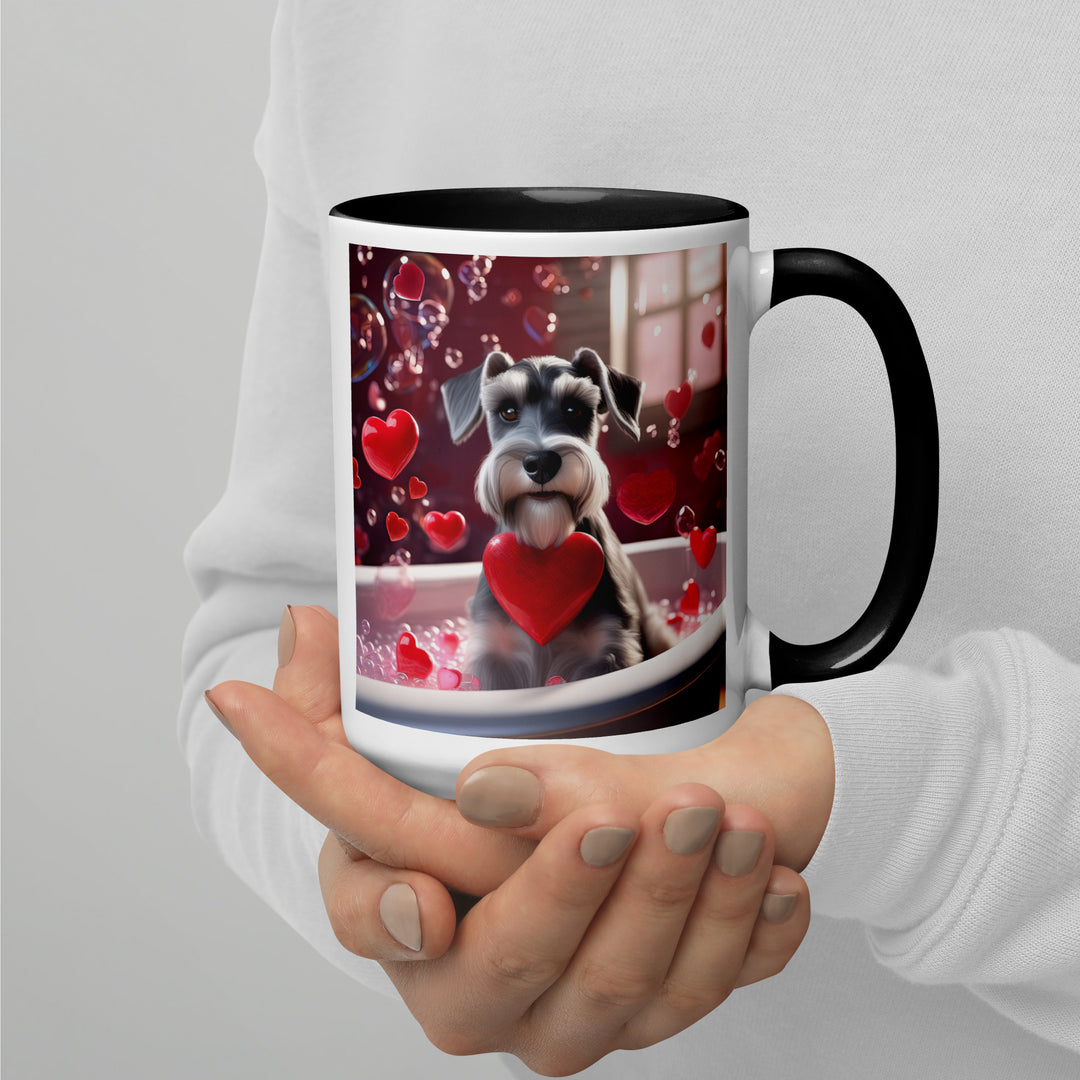 Miniature Schnauzer Romantic- Mug with Color Inside v2