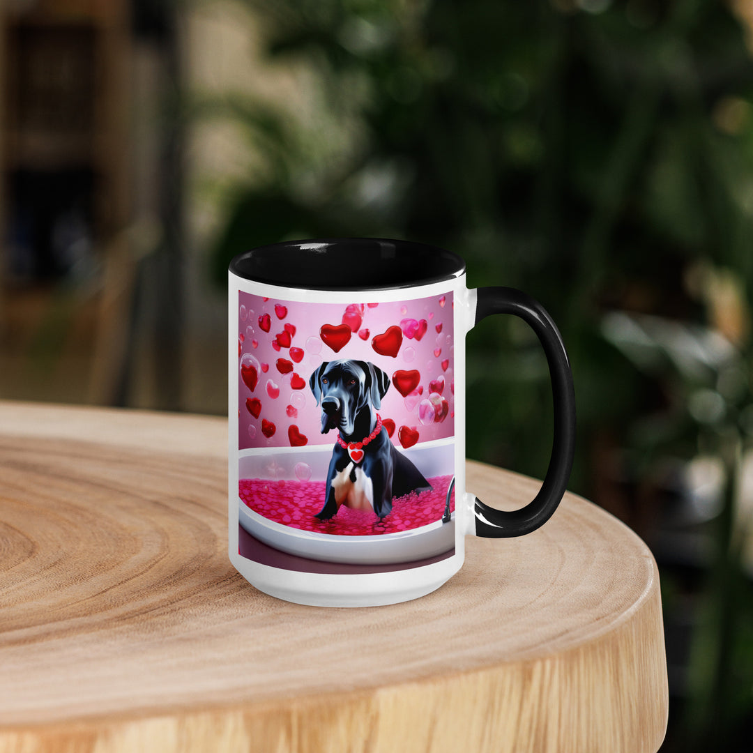 Great Dane Romantic- Mug with Color Inside v2