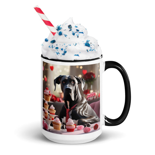 Great Dane Romantic- Mug with Color Inside v2