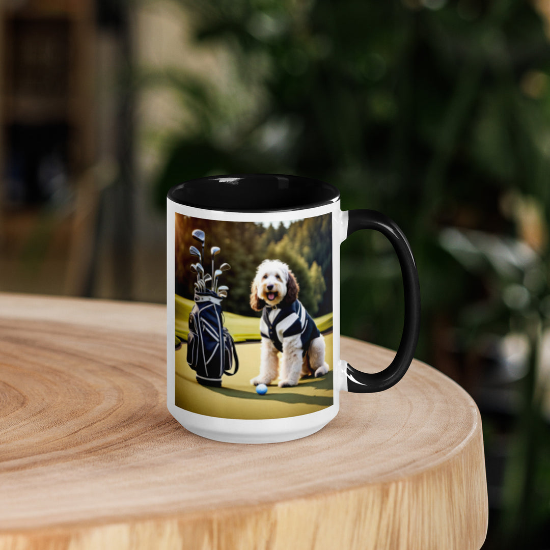 Bernedoodle Golfer- Mug with Color Inside