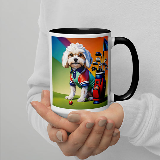 Cavachon Golfer-Mug with Color Inside v2