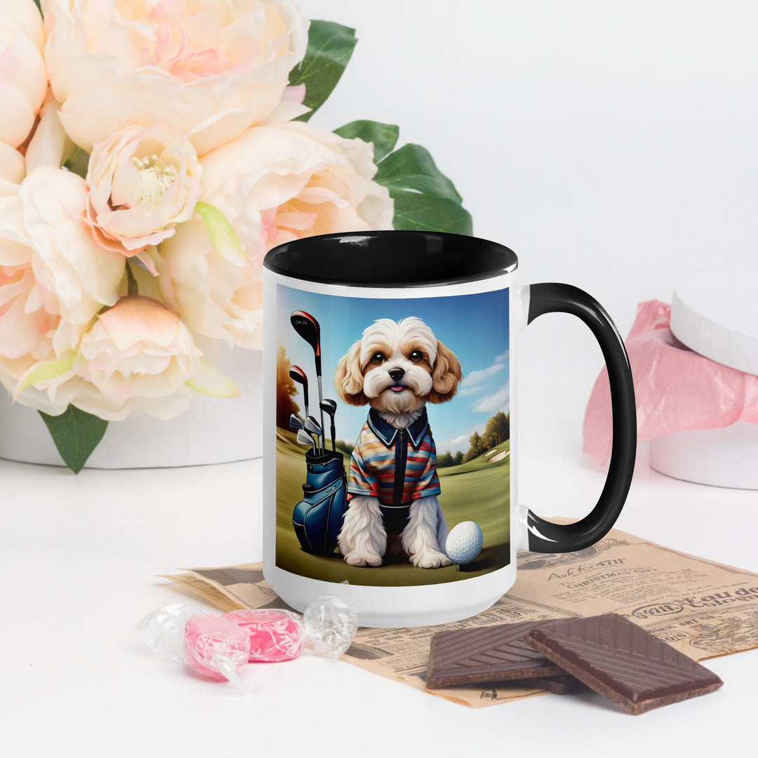 Cavachon Golfer- Mug with Color Inside