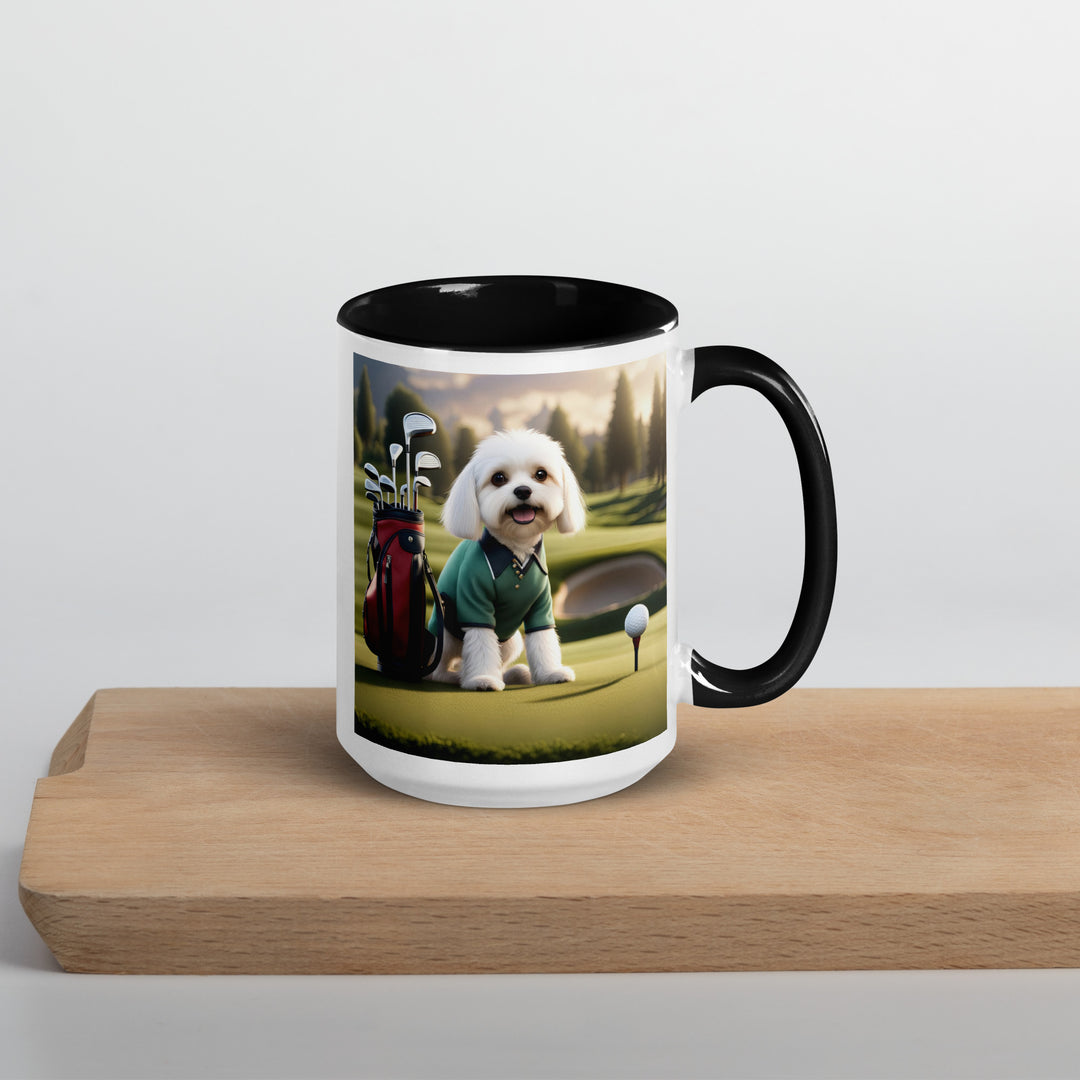 Cavachon Golfer- Mug with Color Inside v3