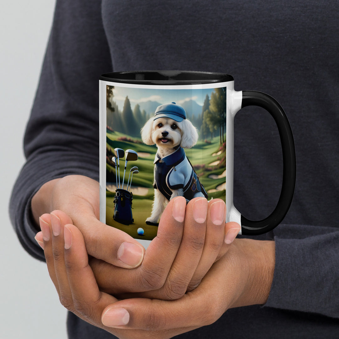 Cavachon Golfer- Mug with Color Inside v4