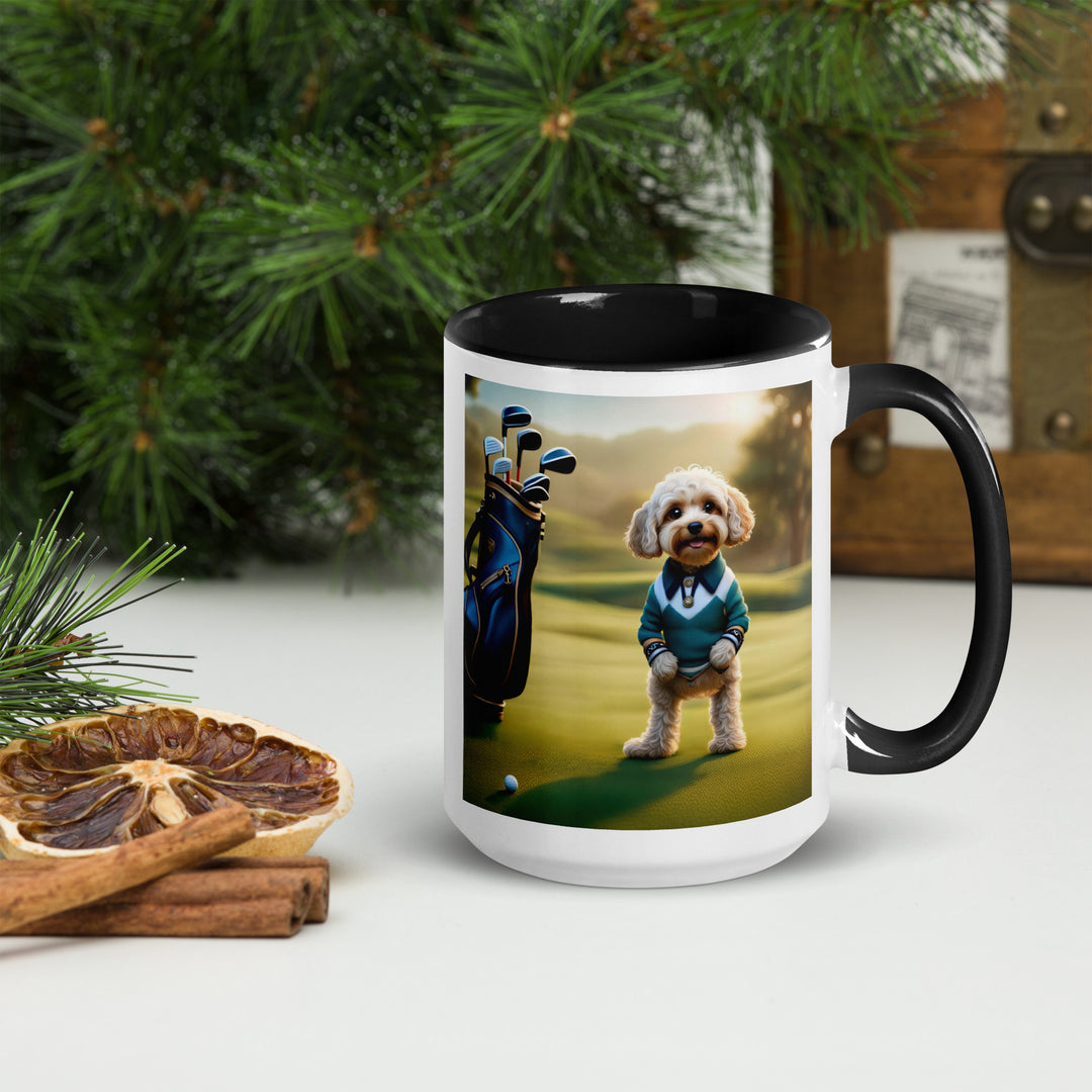 Cavapoo Golfer- Mug with Color Inside v3