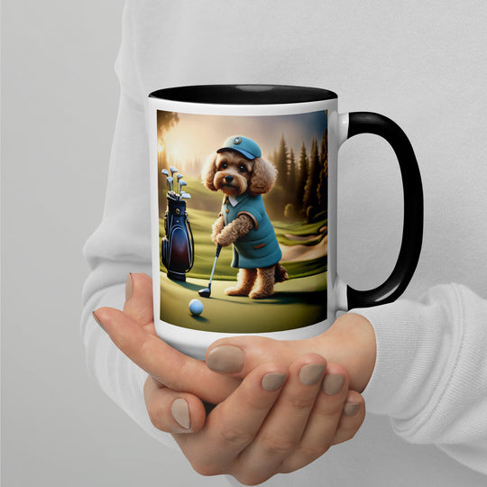 Cavapoo Golfer- Mug with Color Inside v5