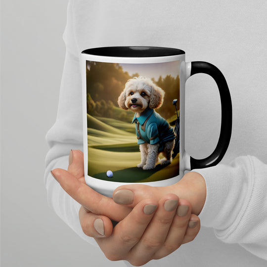 Cavapoo Golfer- Mug with Color Inside v4