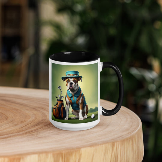 Catahoula Bulldog Golfer- Mug with Color Inside v3