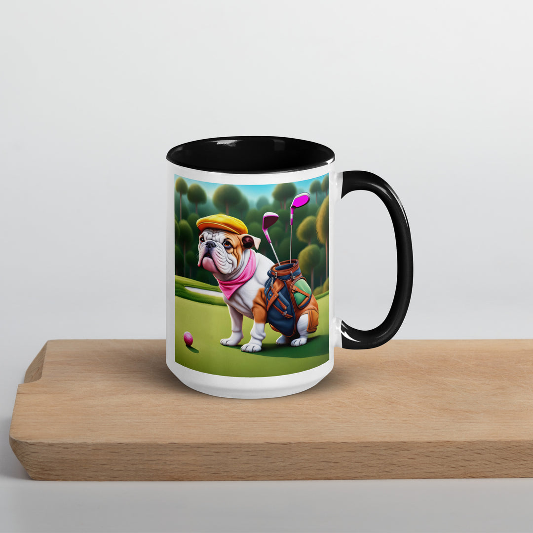 Catahoula Bulldog Golfer- Mug with Color Inside v5