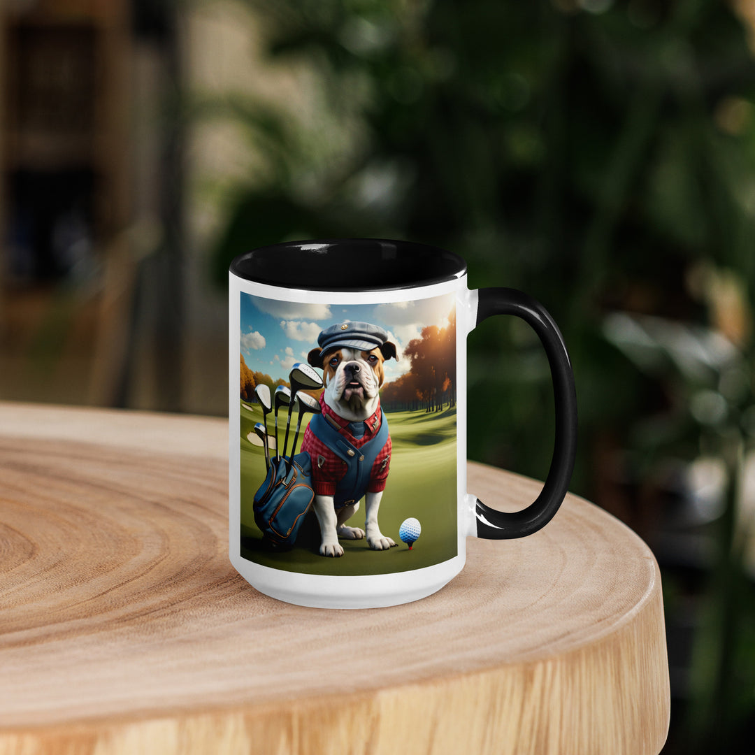 Catahoula Bulldog Golfer- Mug with Color Inside v6