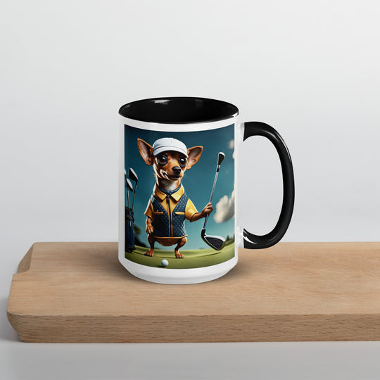 Chiweenie Golfer- Mug with Color Inside v2