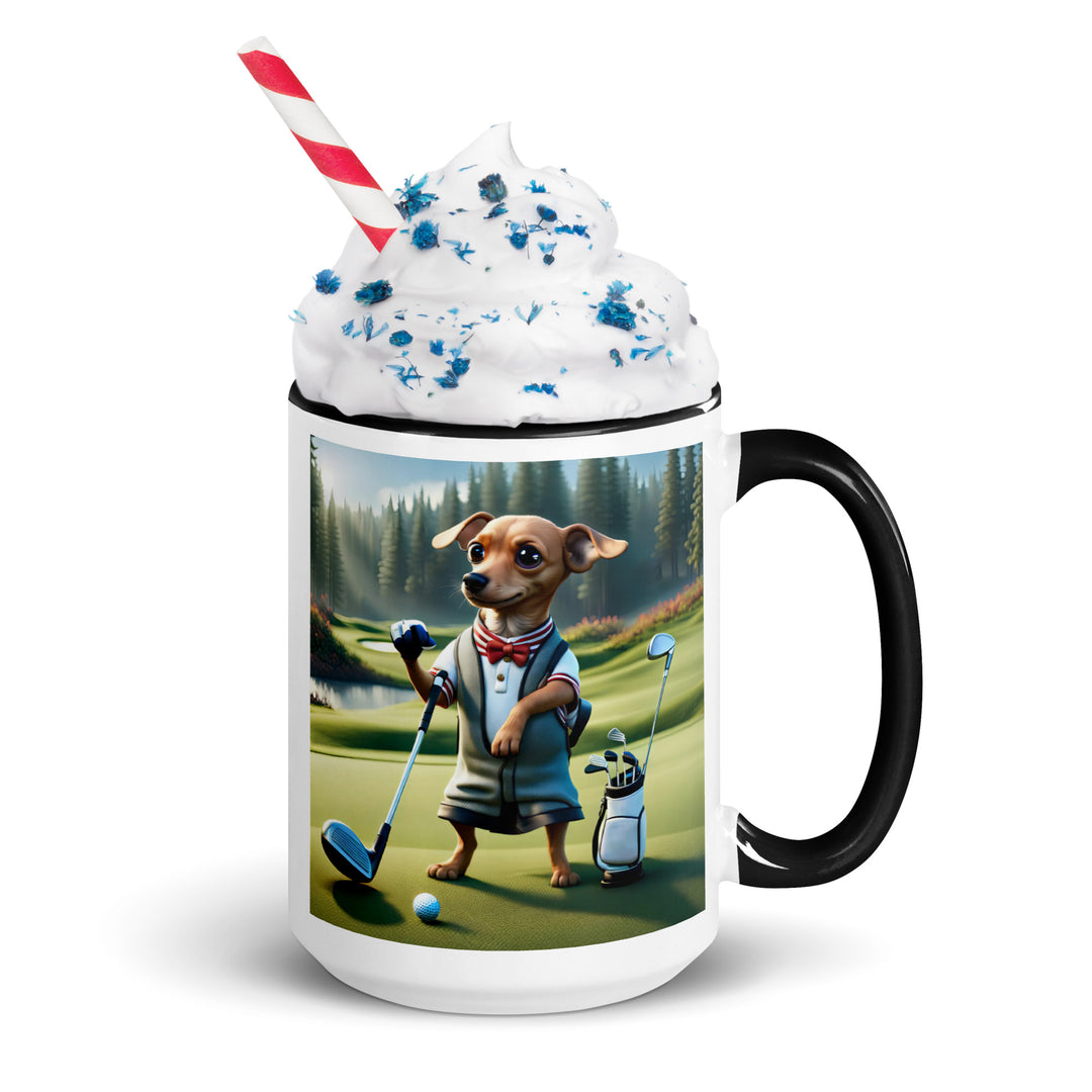 Chiweenie Golfer- Mug with Color Inside v3