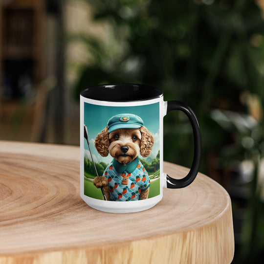 Cockapoo Golfer- Mug with Color Inside v3