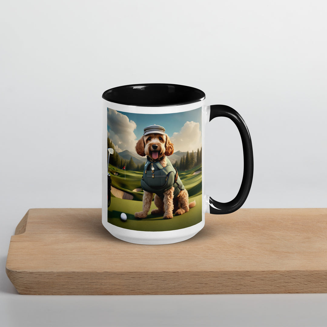 Cockapoo Golfer- Mug with Color Inside v7