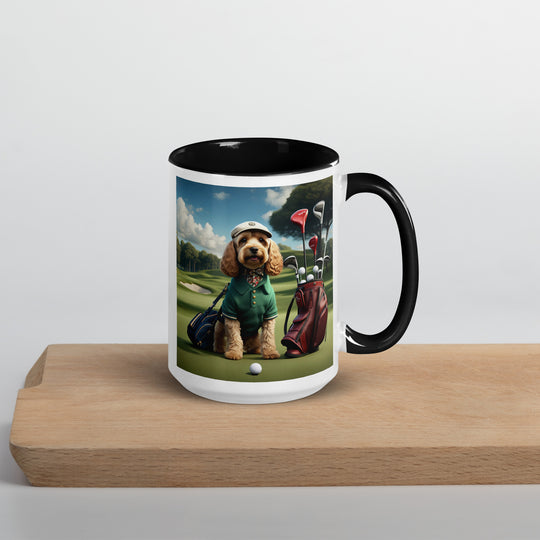 Cockapoo Golfer- Mug with Color Inside