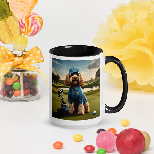 Cockapoo Golfer- Mug with Color Inside v6