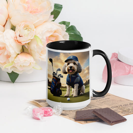 Cockapoo Golfer- Mug with Color Inside v8