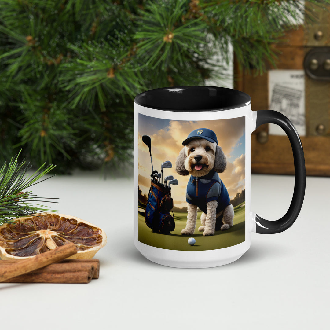 Cockapoo Golfer- Mug with Color Inside v8