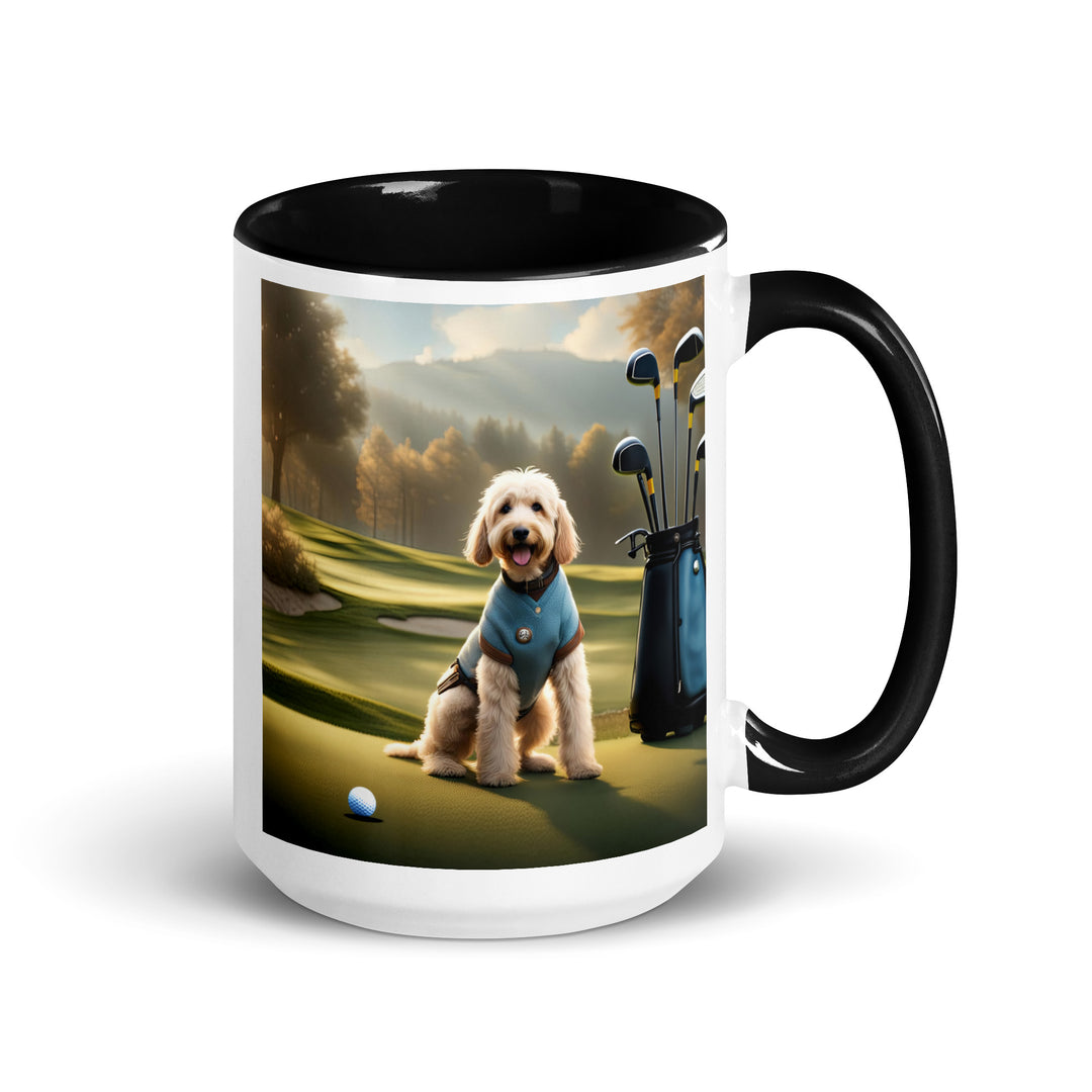 Goldendoodle Golfer- Mug with Color Inside