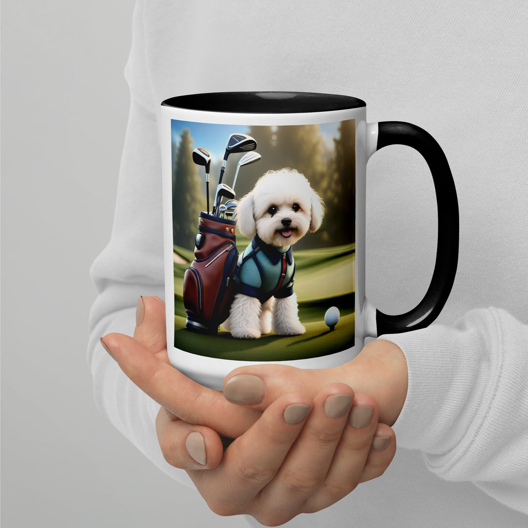 Maltipoo Golfer- Mug with Color Inside v4